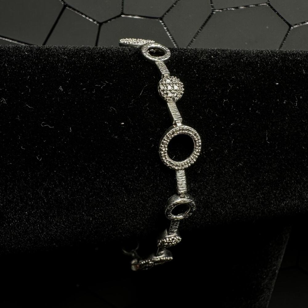 Sparkling Sterling Silver Statement Bracelet - 8 … - image 1